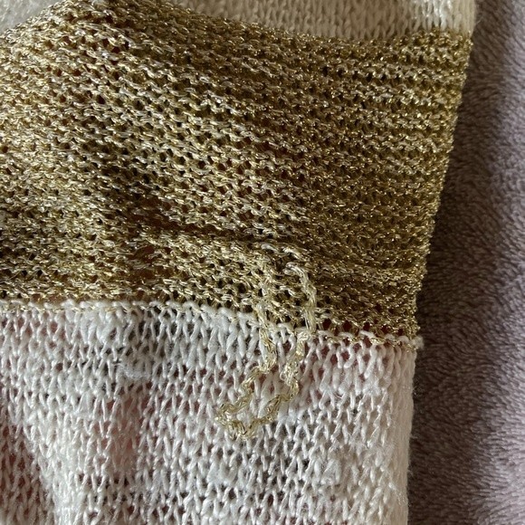 Vintage Forever 21 Cream/Gold Button Down Cardigan Size SM/PM - Picture 5 of 5
